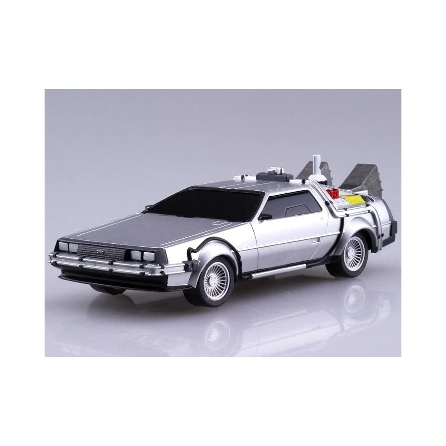 Aoshima Movie Mecha Series 12 Back To The Future II DeLorean 1/43 Scale Model Kit 1 Aoshima Movie Mecha Series 12 Back To The Future II DeLorean 1/43 Scale Model Kit
