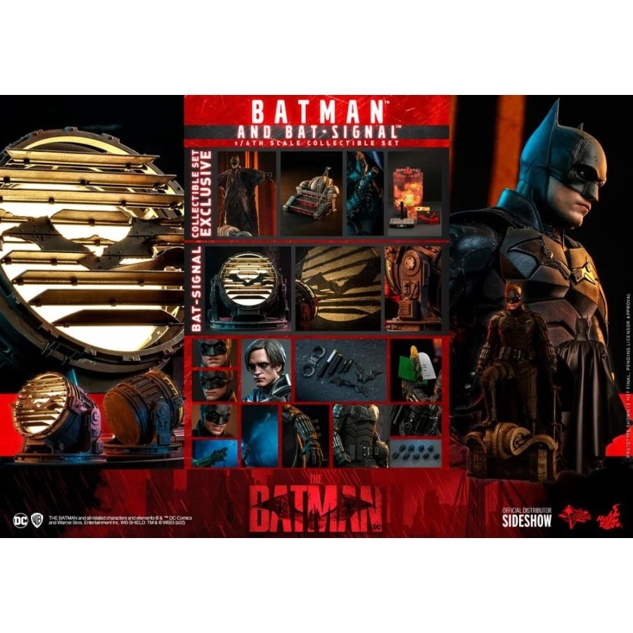 Hot Toys Movie Masterpiece The Batman Batman & Bat-Signal 1/6 Scale Collectible Figure Set 1 Hot Toys Movie Masterpiece The Batman Batman & Bat-Signal 1/6 Scale Collectible Figure Set